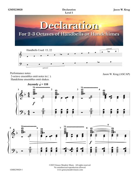 Declaration (for 2-3 Octave Handbell Ensemble) (site License)
